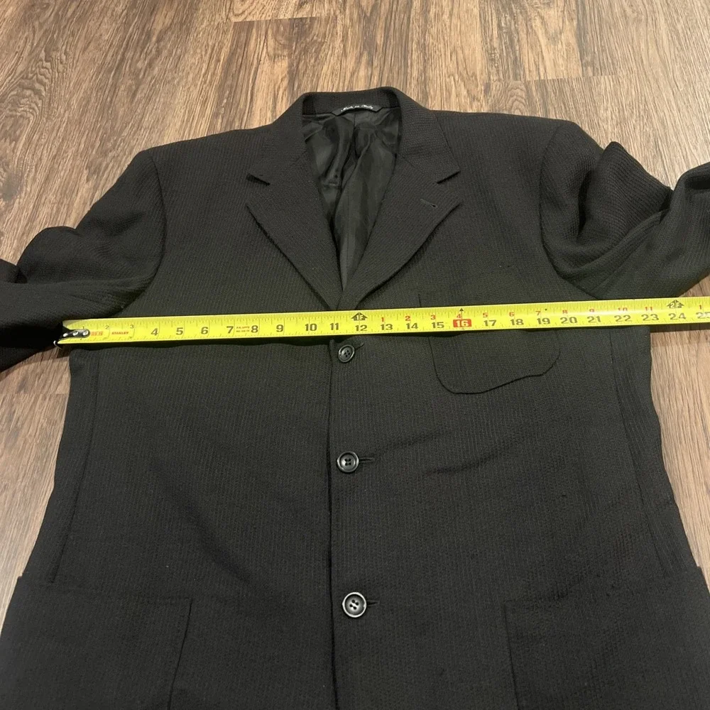 Canali Proposta Sport Coat Blazer Jacket 56L EU Waffle Knit Pure Wool In Black